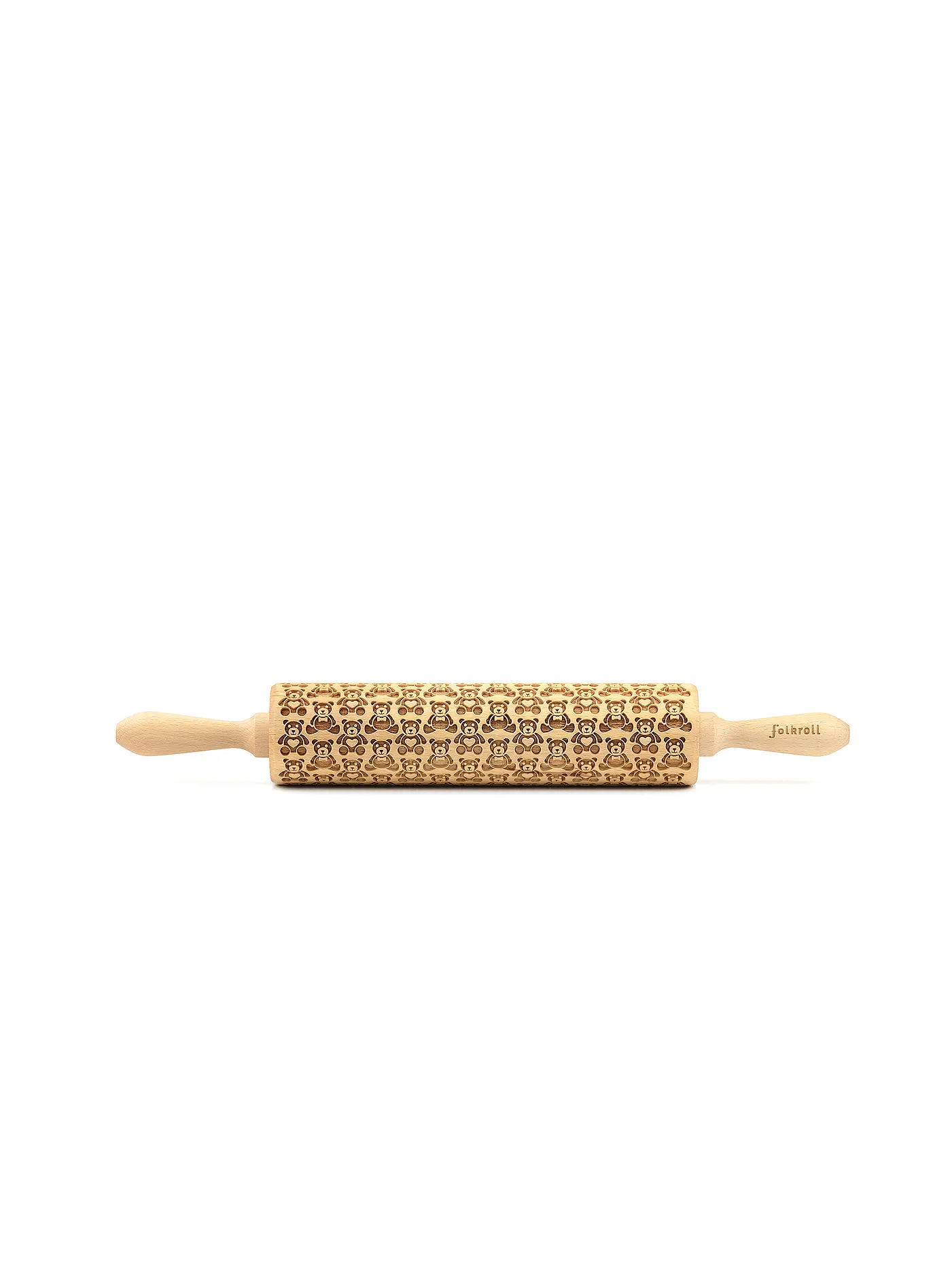 FOLKROLL | Teigrolle groß 43cm Teddybär | 